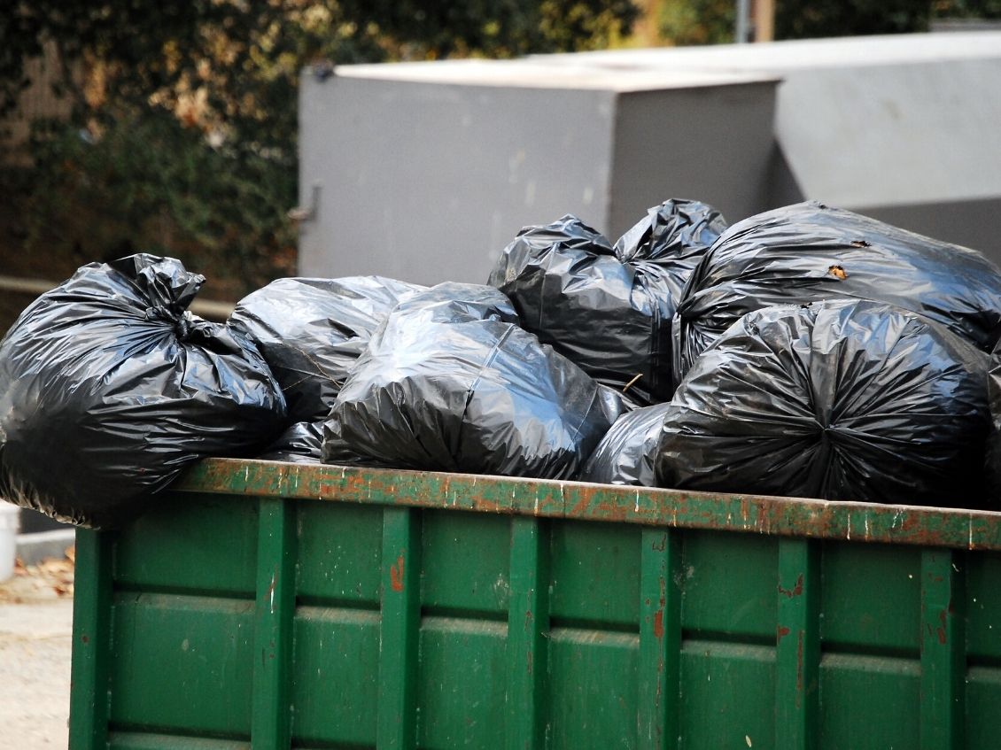 dumpster rental san diego trash fill Dumpster with trash bags